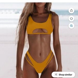 Gubotare mustard, yellow bikini, set size large